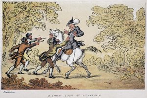 Dr Syntax stannade till för banditer - i "" Doctor Syntax tre turnéer: på jakt efter den pittoreska trösten och en fru"" av William Combe, sjuk. Rowlandson av Thomas Rowlandson