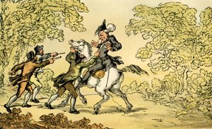 "Dr Syntax stoppas av vägtrafikanter" av Thomas Rowlandson