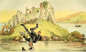 "Dr Syntax tumlar i vattnet" av Thomas Rowlandson