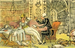 "Dr Syntax med en blå strumpa skönhet" av Thomas Rowlandson