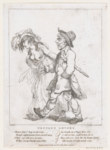 Drunken Lovers, 15 mars 1798, 15 mars 1798. av Thomas Rowlandson
