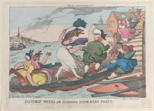 Easterly Winds, or Scudding Under kala polar, 10 maj 1810., 10 maj 1810. av Thomas Rowlandson