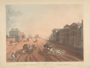 Ingången till Piccadilly eller Hyde Park Corner Turnpike (nr 1) av Thomas Rowlandson