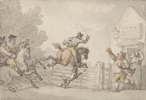 Evading the Toll, c.1805-10 (grafit, penna, bläck & w/c på papper) av Thomas Rowlandson