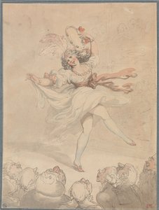 Danserska med tamburin av Thomas Rowlandson