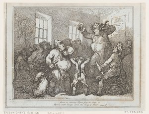 Hård som stirrande Ajax från denna plats..., 1787., 1787. av Thomas Rowlandson