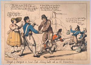 Forget & Forgive, or Honest Jack Shaking Hands with and Old Acquaintance, Se..., 3 september 1799 av Thomas Rowlandson