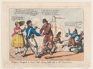 Forget & Forgive, or Honest Jack Shaking Hands with and Old Acquaintance, Se..., 3 september 1799 av Thomas Rowlandson