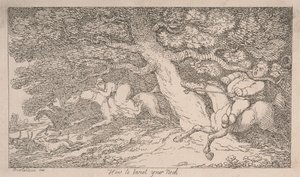 Rävjakt: Hur man vrider nacken [ur ”Advice to Sportsmen”] av Thomas Rowlandson