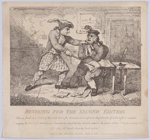Frontispice, Revising for the Second Edition Picturesque Beauties of Boswell, P..., 15 juni 1786. av Thomas Rowlandson