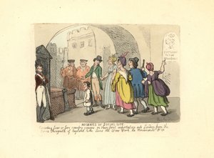 Gentleman som eskorterar landets kusiner på deras första resa till London av Thomas Rowlandson