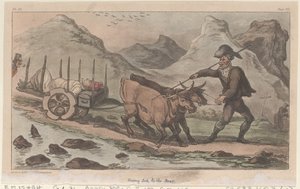 Att bli sjuk i ryggen, från The Military Adventures of Johnny Newcome, 1815., 1815. av Thomas Rowlandson