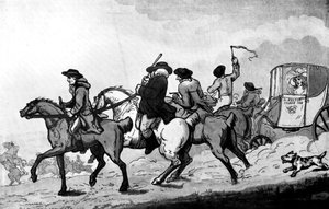 Går till loppen, sent 1700-tal. av Thomas Rowlandson