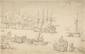Hamnbild av Thomas Rowlandson