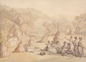Skördare som vilar i ett majsfält av Thomas Rowlandson