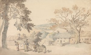 Skördearbetarna ger sig iväg av Thomas Rowlandson