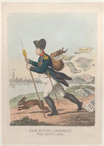 Head Runner eller Runaways from Leipzic Fair, 2 mars 1814., 2 mars 1814. av Thomas Rowlandson