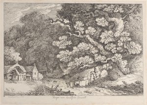 Hengar nära Camelford, Cornwall, från Views in Cornwall, ca. 1812., ca. 1812. av Thomas Rowlandson
