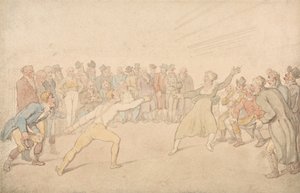Henry Angelo och Madame Cain – Fäktning av Thomas Rowlandson