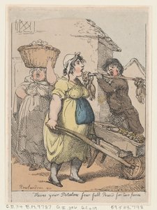 Här är din potatis, fyra hela pund för två pence, 1811., 1811. av Thomas Rowlandson