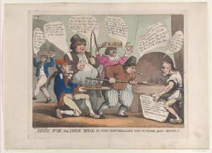 Mycket roligt för John Bull, eller republikanerna Put to their Last Shift, november ..., 12 november 1798. av Thomas Rowlandson