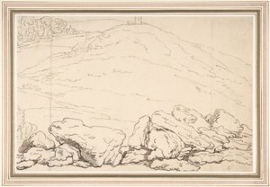 Kupigt landskap med stenar av Thomas Rowlandson