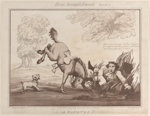 Horse Accomplishments, Sketch 12: A Vaulter !!, 1 augusti 1799., 1 augusti 1799. av Thomas Rowlandson
