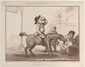 Horse Accomplishments, Sketch 5: A Politician !!, 1 augusti 1799., 1 augusti 1799. av Thomas Rowlandson