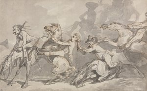 Ryttare som kolliderar av Thomas Rowlandson