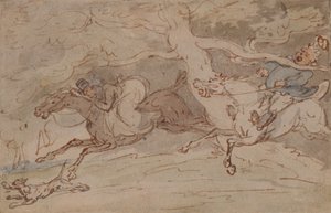 "Hur man vrider på halsen" (penna, rött bläck och akvarell på papper) av Thomas Rowlandson