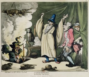 Humbugging or Raising the Devil, 1800 (färg litho) av Thomas Rowlandson
