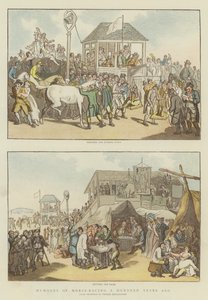 Hästkapplöpningens humör för hundra år sedan (kromolit) av Thomas Rowlandson