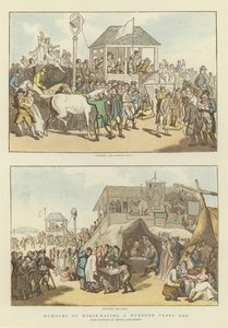 Humor för hästkapplöpning för hundra år sedan av Thomas Rowlandson