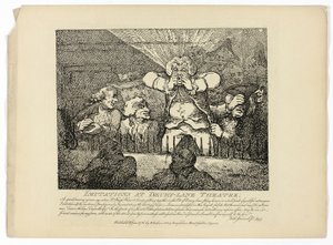 Imitationer och Drury-Lane Theatre, från Boswells resa till Hebriderna av Thomas Rowlandson