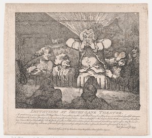 Imitationer på Drury-Lane Theatre Picturesque Beauties of Boswell, Part the Secon..., 20 juni 1786. av Thomas Rowlandson
