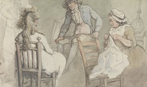 Interiör från ett omklädningsrum med Jack Bannister av Thomas Rowlandson