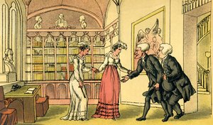 "Introduktion till uppvaktning" av Thomas Rowlandson