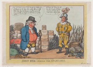John Bull beväpnar spanjorerna, 3 oktober 1808., 3 oktober 1808. av Thomas Rowlandson