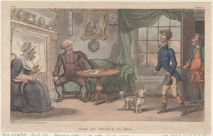 Johnny safe återvände till sin mamma, från The Military Adventures of Johnny Newcome, 1815., 1815. av Thomas Rowlandson