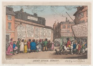 Joint Stock Street, 10 mars 1808, 10 mars 1808. av Thomas Rowlandson