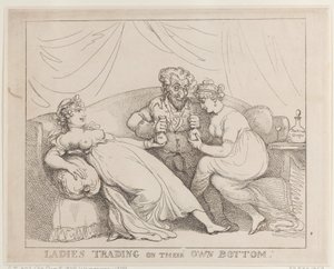 Kvinnor som handlar med sina egna tillgångar av Thomas Rowlandson