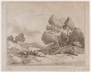 Landskap med figurer som binder en träbunt, 21 maj 1789, 21 maj 1789. av Thomas Rowlandson