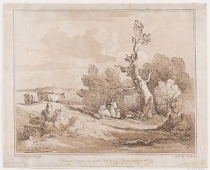 Landskap med figurer som samlar trä under knotiga träd, 21 maj 1789, 21 maj 1789. av Thomas Rowlandson