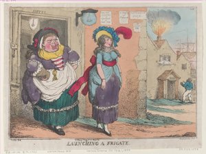 Lansering av en fregatt, [1 februari 1809], nytryck., [1 februari 1809], nytryck. av Thomas Rowlandson