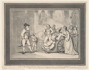 Löjtnant Bowling pläderar den unge Rorys sak till sin farfar, 12 maj 1800, 12 maj 1800. av Thomas Rowlandson