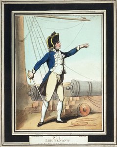 Löjtnant, kadett i Royal Navy på 1700-talet av Thomas Rowlandson