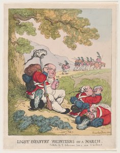 Lätt infanteri frivilligt på en mars den 8 juni 1804., 8 juni 1804. av Thomas Rowlandson