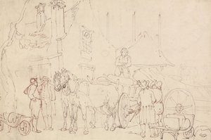Lastning av en vagn av Thomas Rowlandson