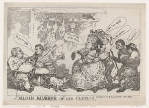 Madam Blubber On Her Canvass, 22 april 1784, 22 april 1784. av Thomas Rowlandson