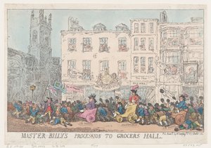 Mästare Billys procession till Grocers Hall, 8 mars 1784, 8 mars 1784. av Thomas Rowlandson